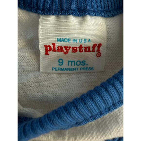 Vintage Baby Ringer Tank Top 9 Months Bon Voyage Duck Ship 80s Retro Cute - Picture 5 of 7